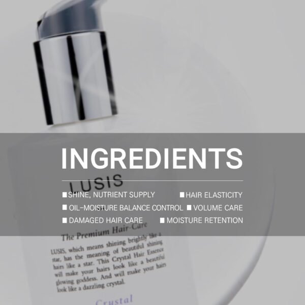 LUSIS, Crystal Hair Essence, Protein Hair Styling Serum, Volume Care, Damaged Hair Care, Hydration and Nutrition Supply, Hair Designer Recommended Essence Oil, Floral Scent, 4.22 fl. oz.
