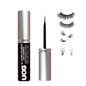 51miIh4hf8L._SL1203_.jpg UOG Eyelash Adhesive Glue - Super Strong Hold for Up to 5 Days | Waterproof, Allergy-Free, and Odorless | Brush-On False Lash Extension Glue with All-in-One Formula | No Irritation or Itching (Black)