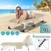 ABORON 3-in-1 Sun Tanning Chair – Oversized Folding Chaise Lounge with Mat, Pillow & Face Hole, 5-Position Adjustable for Beach, Pool, Lawn, or Patio Use