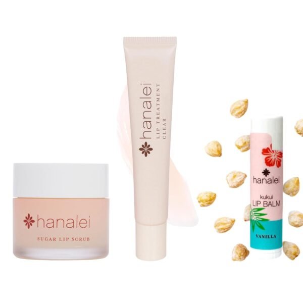 51oe2oEj-FL._SL1500_.jpg Hanalei Ultimate Lip Care Products Set – Sugar Lip Scrub, Kukui Oil Lip Treatment & Vanilla Lip Balm – Exfoliate, Hydrate & Heal Cracks – Moisturizing, Nourishing Rescue Kit – Skincare Gift