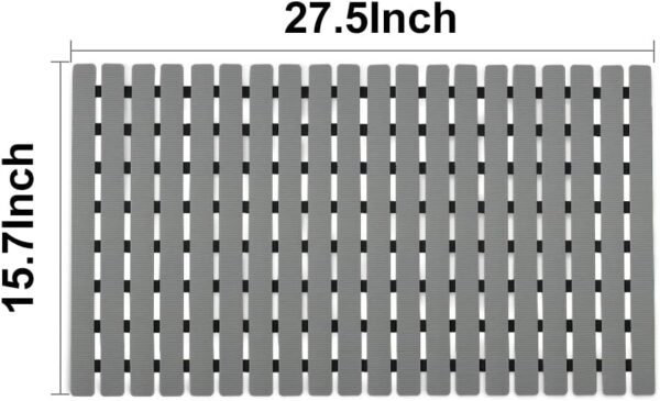 BEMISO Shower Mat Non Slip Bathtub Mat with Suction Cups and Drain Holes 27.5 x15.7 Inch Bath Mat for Tub & Shower.Easy Dry,Easy to Cut,Eco-Friendly