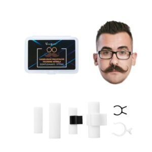 51qAtN5dpOL._SL1000_.jpg Moustache Training Wheels, 2 Pair Set - Size L & Size S Mustache Curler, Hair Styling Tool for Handlebar Mustache, Perfect Gentleman's Gift