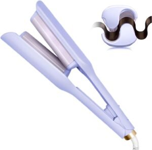 51qxseSZRcL._AC_SL1500_.jpg Hair Crimper,2 Barrel Curling Iron Anti-Scald,1.25Inch/32mm Rapid Heating Wave Iron,Crimper Hair Tool,5 Temp Adjustable Curling Wand