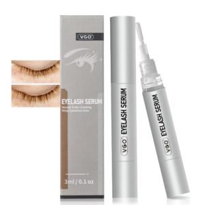 VGO Eyelash Serum - Lash Serum for Eyelash Growth, Clear Effect for Thicker, Longer Lashes with Natural Ingredients - Safe, Gentle & Non-Irritating for All Skin Types.