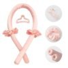 51u3cSq3cL._SL1001_.jpg Heatless Curling Rod Headband No Heat Silk Ribbon Curling Rod Hair Roller Curls with Hair Claw Clip Lazy Natural Soft Wave DIY Hair Rollers Styling Tool for Sleep in Overnight (Pink)