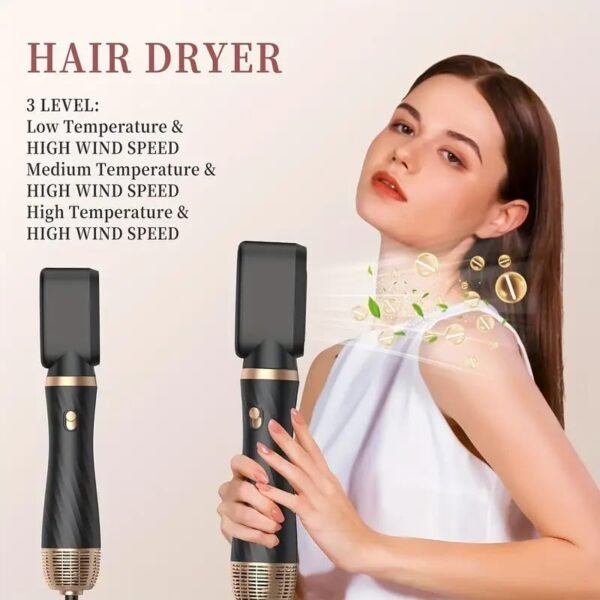 51uKAV9bslL._AC_.jpg 5 in 1 Blow Dryer Brush, Negative Ion Blow Out Brush Dryer Hair Dryer, Hot Air Styler Set Auto Wrap Curlers & Straightener & Volumizer Pro Kit, Portable Multi Styler Air Curler Hair Tools (Black)