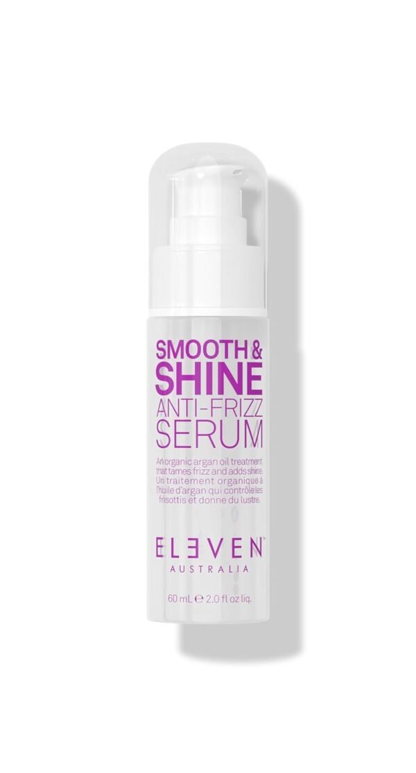 ELEVEN AUSTRALIA Smooth & Shine Anti-Frizz Serum - For Silky Hair, Frizz Control, Adds Shine, Lightweight Formula, Tames Flyaways - 2 Fl Oz
