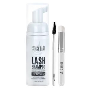 51vLoeqiRlL._SL1080_.jpg STACY LASH Eyelash Extension Shampoo + Brush / 1.69 fl.oz / 50ml / Eyelid Foaming Cleanser/Wash for Extensions & Natural Lashes/Safe Makeup Remover/Supplies for Professional & Home Use