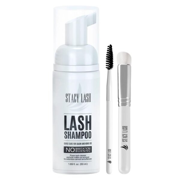51vLoeqiRlL._SL1080_.jpg STACY LASH Eyelash Extension Shampoo + Brush / 1.69 fl.oz / 50ml / Eyelid Foaming Cleanser/Wash for Extensions & Natural Lashes/Safe Makeup Remover/Supplies for Professional & Home Use