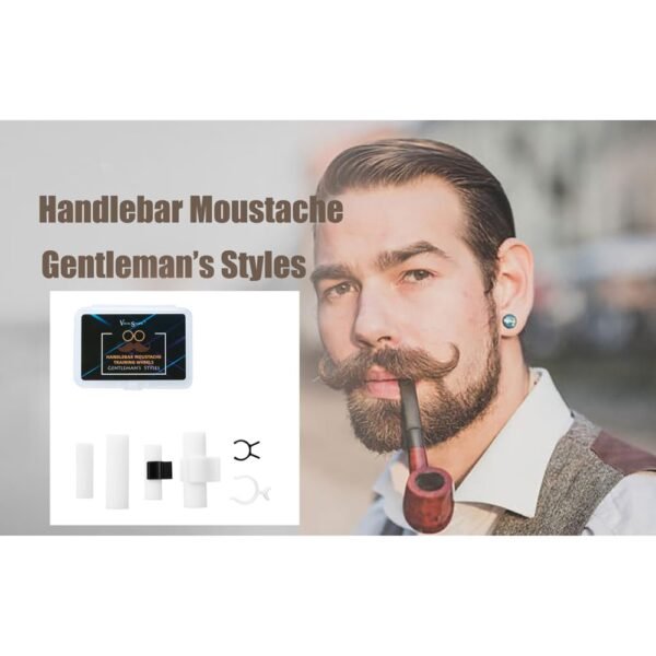 51vOjZiA25L._SL1000_.jpg Moustache Training Wheels, 2 Pair Set - Size L & Size S Mustache Curler, Hair Styling Tool for Handlebar Mustache, Perfect Gentleman's Gift