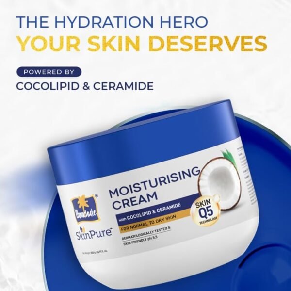 Parachute SkinPure Moisturising Cream, Body and Face Moisturiser for Normal to Dry Skin, Body Cream with Coconut milk and Ceramides, Daily Moisturiser, 72hr moisture lock | 16.9 Fl Oz | pH 5.5