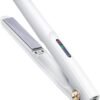 51wfPpDwjIL._AC_SL1001_.jpg Cordless Hair Straightener and Curler 2 in 1 Ceramic Flat Iron Mini Wireless Portable Travel Hot Tools Straight Curl for Women Men USB Rechargeable with Pouch (White)