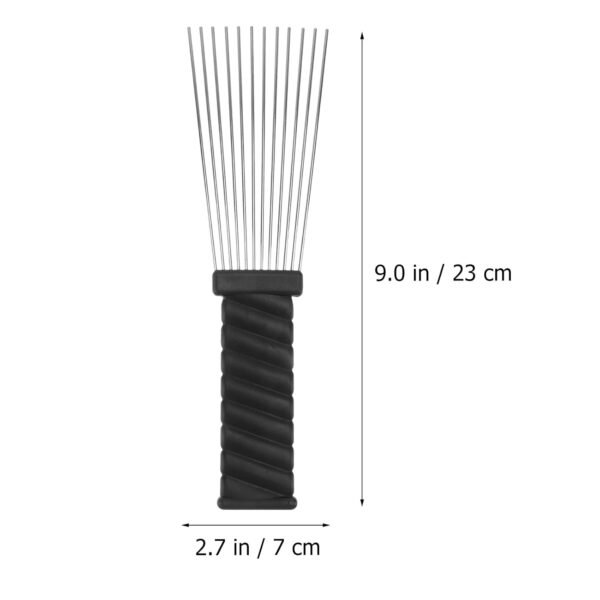 51xAhPBuPxL._SL1500_.jpg Braided Wigs Metal Hair Pick Barber Comb: 2pcs Steel Wide Tooth Afro Pick Flat Comb Wig Braid Detangle Comb Hair Styling Tool for Man Women Curly Hair Hair Styling Accessories