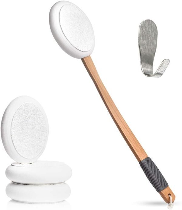 Lotion Applicator For Back | Easy Reach | Lotion | Cream | Sunscreen | Self Tanner | For All Skin Types | Includes 1 Applicator Handle, 4 Pads & 1 Hook (4 Pads)