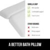 GORILLA GRIP Bath Pillow for Tub, Improved Suction Cups, Luxury Bathtub Pillows, Headrest for Neck and Back Support, Relaxing Home Spa, Hot Tubs and Bathroom Essentials, Gifts for Women, 2 Panel White