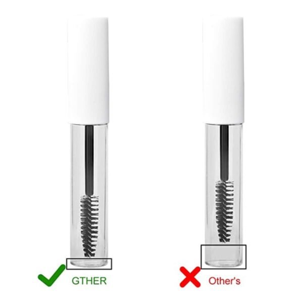 GTHER 10PCS 10ML Empty Mascara Tube Bottles with Eyelash Wand & Rubber Inserts & Funnels Set for Castor Oil/Eyelash Growth Oil, DIY Mascara Cream Container with Cap, Matte White