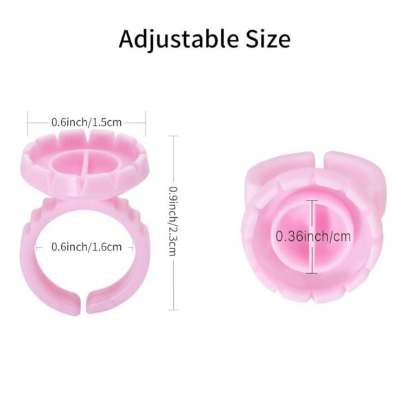 51zGmR5QQKL._SL1500_.jpg 300 Pcs Glue Rings Smart Glue Holder for Eyelash Extensions, Easy Fanning Glue Cups for Volume Lashes, Pink