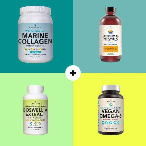 61-6XrlO0nL._AC_SL1500_.jpg AMANDEAN Marine Collagen Peptides Powder. 500g Wild-Caught Hydrolyzed Fish Collagen Supplement. Type 1 & 3 Collagen Protein. 18 Amino Acids for Skin, Hair, Nails.