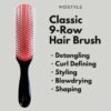 MDSTYLE Hair Brush for Curly, Thick, Wavy and Coily Hair - Curl Defining, Detangling, Styling, Blowdrying, Shaping - 9 Row Detangler Brush for Women and Men - Dry or Wet (Black Small 2pcs)