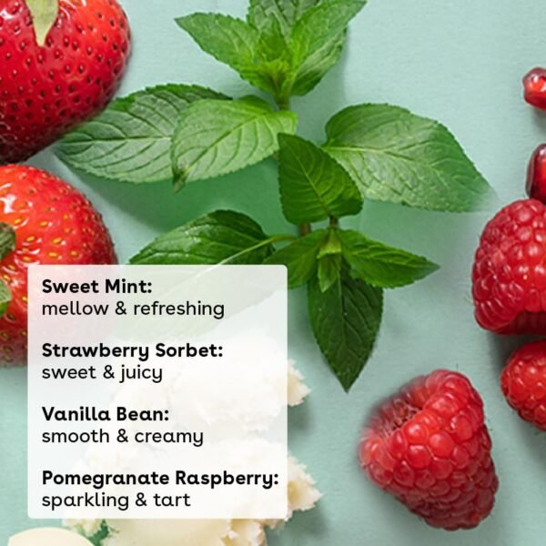 610F3HZXZ9L._SL1001_.jpg eos 100% Natural & Organic Lip Balm Sticks- Strawberry Sorbet, Vanilla Bean, Sweet Mint & Pomegranate Raspberry, Lip Care Products, 0.14 oz, 4-Pack