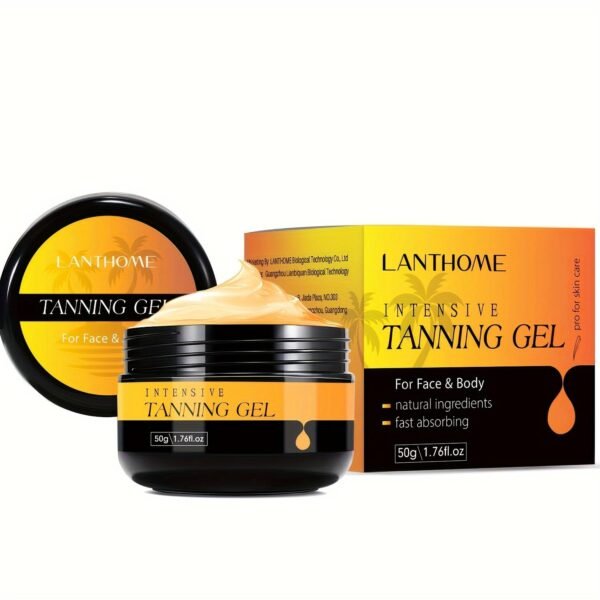 Intensive Tanning Gel for Face & Body, Sun-Kissed Haute Tan Enhancer w/Golden Glow, Natural Butter Balm, Fast Absorbing Outdoor Beauty Cream