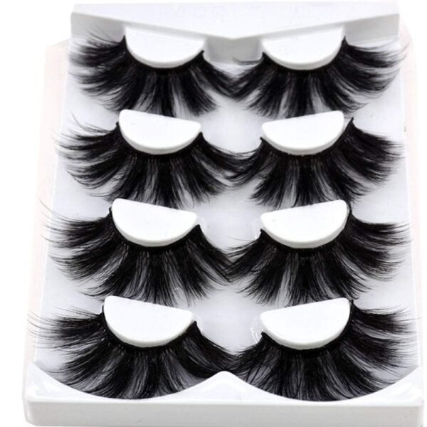 610j9HfrTiL._SL1000_.jpg HBZGTLAD NEW 4 Pairs 3D Mink Hair False Eyelashes Criss-cross Wispy Cross Fluffy length 25mm Lashes Extension Handmade Eye Makeup Tools (MDR-5)