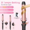 610rdkKQkoL._AC_SL1500_.jpg GSKY 5 in 1 Curling Iron Set, Hair Curler with Curling Brush and 4 Interchangeable Ceramic Curling Wand(0.5”-1.25”), Fast Heating, Include Suitcase & 2 Clips & Heat Protective Glove