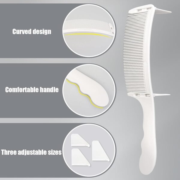 611Bb6foRSL._SL1500_.jpg Fade Hair Trimming Guide for Men Haircut, Adjustable Silicone Curved Haircut Band, Curved Positioning Comb and Flat Top Comb for Home DIY Haircuts, Self Haircut Kit Guide Salon Styling Tools