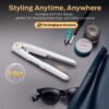 611ecvnHBaL._AC_SL1001_.jpg Cordless Hair Straightener and Curler 2 in 1 Ceramic Flat Iron Mini Wireless Portable Travel Hot Tools Straight Curl for Women Men USB Rechargeable with Pouch (White)