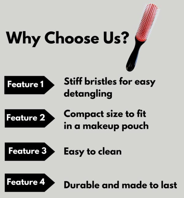 MDSTYLE Hair Brush for Curly, Thick, Wavy and Coily Hair - Curl Defining, Detangling, Styling, Blowdrying, Shaping - 9 Row Detangler Brush for Women and Men - Dry or Wet (Black Small 2pcs)