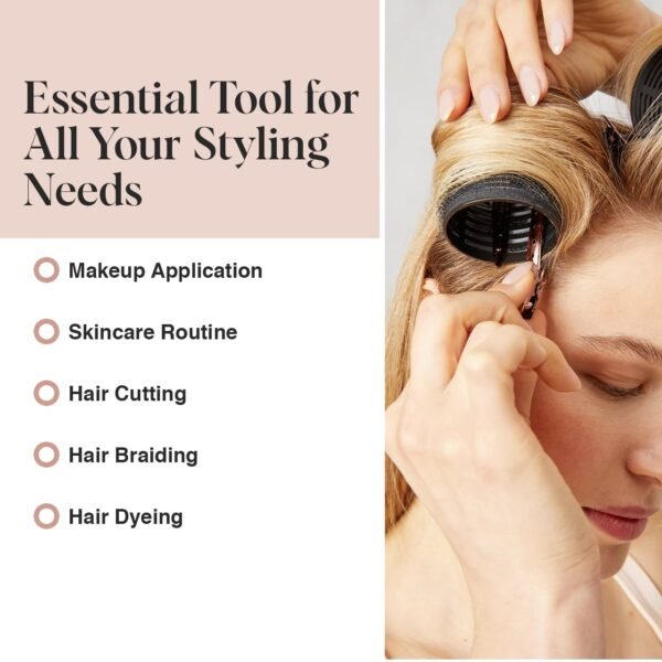 Kitsch Metal Hair Clips for Styling - Alligator Clips for Sectioning, Cutting, Coloring, Blow Drying and Makeup | Salon Quality Hair Accessories - 6pcs (Rose Gold)