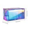 Boao 2 Pcs Clear Iridescent Holographic Makeup Bag Glitter Travel Cosmetic Pouches Toiletry Bag with Zipper Toiletry Organizer Case for Purse Diaper Beach Office Gift(Plain)