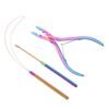 612rGQz0VDL._SL1500_.jpg Beauty & Crafts Micro Links Hair Extensions Kit- Stainless Steel Beads Plier, Hair Extensions Loop Needle Pulling Hook, Bead Device Tool for Hair or Feather Extensions with Leather Pouch (Rainbow)