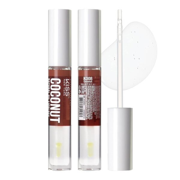 3 PACK Lip Oil Gloss, Hydrating Non-Sticky Lip Oil, 100% Natural Oil Clear Lip Gloss, Lightweight Lip Moisturizer (Gold & Honey & Coconut)