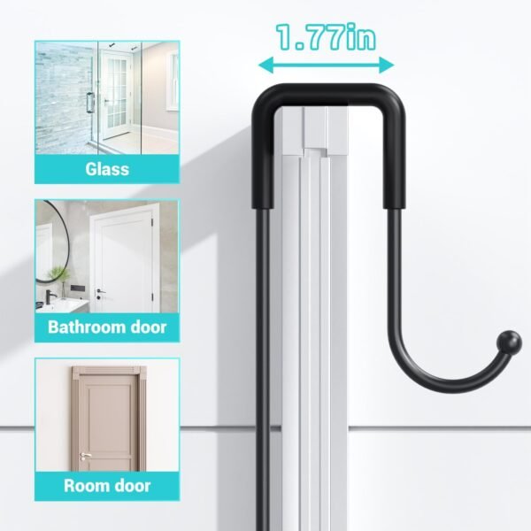 Over the Door Shower Caddy Hanging: Black Rustproof Shower Organizer over the Door - No Drilling Bathroom Rack for Inside