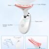 Red-Light-Therapy-for-Face-and-Neck, 7 Color Face Massager Tool for Wrinkles, Double Chin, Vibrating Facial Massager with Thermals for Skin Care, Glossy White