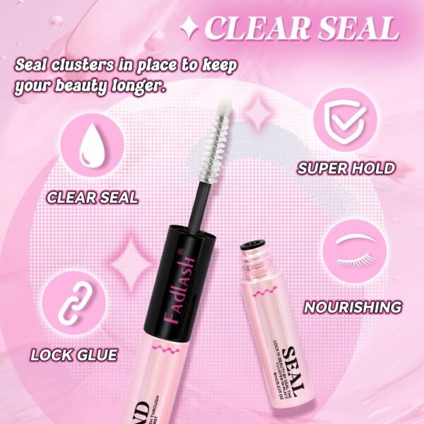 613SktC-jZL._SL1000_.jpg FASLASH Bond and Seal Lash Glue 12ML Lash Cluster Glue Lash Bond and Seal Waterproof Eyelash Glue for Eyelash Extensions Hold 48-72 Hours