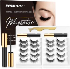 614EJCwZjsL._SL1054_.jpg Magnetic Eyelashes with Magnetic Eyeliner Kit -10 Pairs Upgraded 3D 5D Magnetic Eyelashes Kit with Tweezers & 2 Tubes of Magnetic Eyeliner, Reusable, No Glue (10 Pairs)