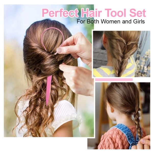 614M9ZzuJgL._SL1000_.jpg IKOCO Girls' Hair Styling Kit with 1000 Colorful Rubber Bands, 2 Topsy Tail Tools, Rat Tail Comb and Small Hair Bands