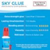 614TVBc0qaL._SL1000_.jpg 2 Pack Sky Glue S+ Eyelash Extension Glue Professional Use Only - Extra Strong Lash Extensions Adhesive 6-7 Weeks Retention and 1-2s Dry, Long Lasting Semi Permanent Black Glue - 2 Bottles 5 ml Ea