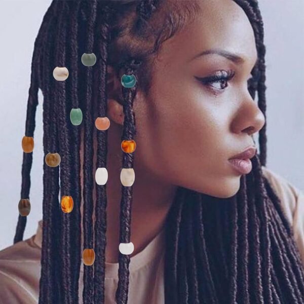 614nyc2tFCL._AC_SL1001_.jpg CHGCRAFT DIY 112Pcs African Hair Beads for Braids Jumbo Hair Styling Tool Kits Including Acrylic Beads Plastic Pin Bun Maker and 500Pcs Elastic Rubber Bands for Braiding Jewelry