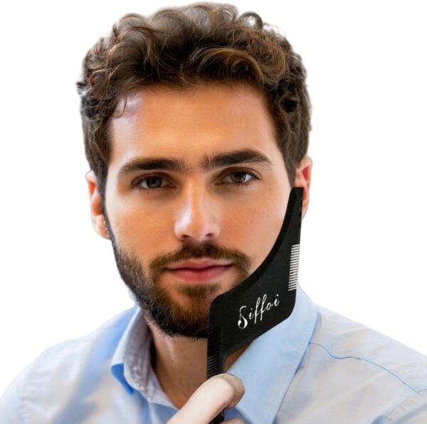 2PCS Men's Beard Shaping Styling Tool Set with Comb, 2025 Version Precision Edging for Jaw, Cheek & Neck Lines, Works with All Beard Razors & Trimmers (Large Size)