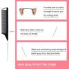 614yPWYez7L._SL1500_.jpg 3 Pieces Hair Styling Comb Set Teasing Brush Rat Tail Comb Edge Brush for Edge&Back Brushing, Combing, Slicking Hair for Women (Black)