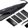 614yfCf3ChL._AC_SL1500_.jpg Pulla Hair Straightener and Crimper - 4 in 1 Tourmaline Ceramic Flat and Curling Iron for Hair Styling with Adjustable Temperature - Salon High Heat 320°F - 430°F for All Hair Types