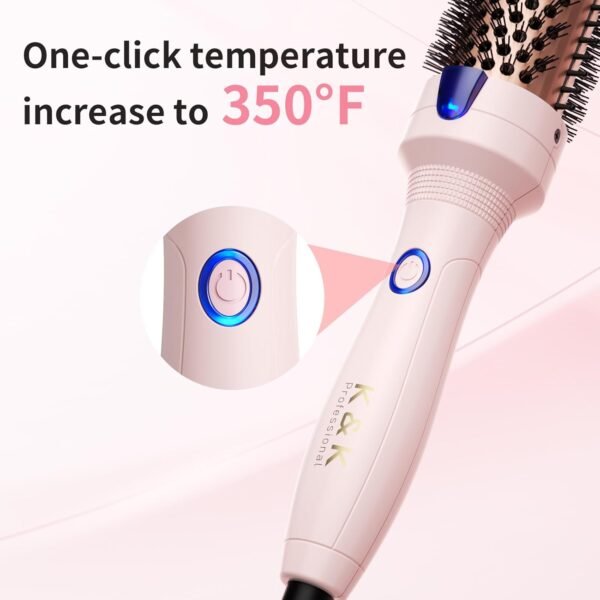 615-eTEoeGL._AC_SL1500_.jpg K&K 1.5 Inch Ceramic Tourmaline Ionic Curling Brush Volumizer - Hot Brush Creates Root Volume & Loose Curls, Volume Curls, Hair Styling Tool