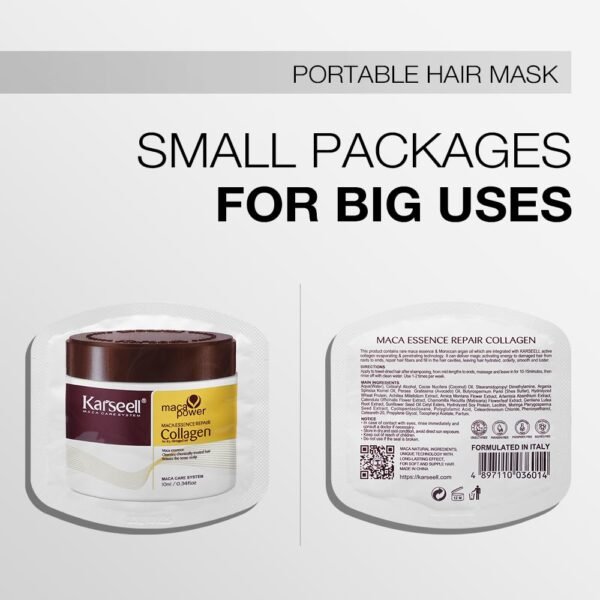 Karseell Collagen Hair Treatment Deep Repair Conditioning Argan Oil Collagen Hair Mask Essence for Dry Damaged Hair All Hair Types 10ml/ 0.34oz（24 packs
