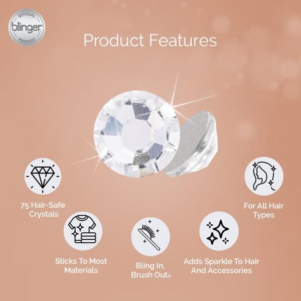 615AgLT-PcL._SL1500_.jpg blinger® Starter Kit | Women's Hair Styling Tool + 75 Precision-Cut Glass Crystals | Bling in Seconds! Bedazzling Multi-Faceted Gems | Hair-Safe – Bling In Brush Out
