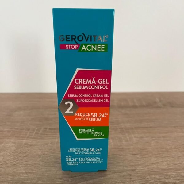 GEROVITAL STOP ACNE Sebum Control Face Cream-Gel, Mattifying and Anti-Irritant Effect, Reduces Sebum Secretion, Unblockes Pores, 50 ml