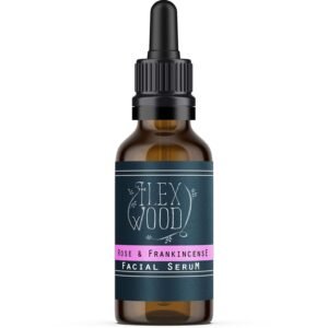 616jFcGnhkL._SL1500_.jpg The Ilex Wood - Rose and Frankincense Face Serum - 100% Natural, Vegan, Moisturising, Anti Ageing, Wrinkle & Line Reducing Ingredients, Cruelty Free, Palm Oil Free, Plastic Free, Handcrafted - 20ml (0.68 fl oz)