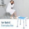 OasisSpace Shower Chair, Adjustable Bath Stool Chair for Inside Shower - Tool Free Anti-Slip Bench Bathtub Stool Seat with Durable Aluminum Legs for Elderly, Senior, Handicap & Disabled